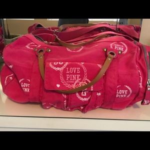 Pink duffle bag